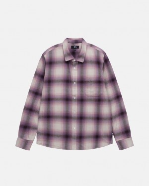 Stussy Bay Plaid Shirt Hemd Herren Bordeaux Österreich | MUA-0650