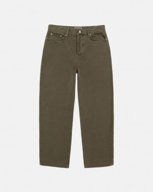 Stussy Big Ol' Jean Washed Canvas Denim Damen Olivgrün Österreich | DSV-4242
